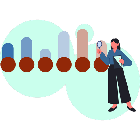 The female is looking at score points  Illustration