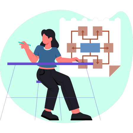 The female is pointing online shopping e-commerce  Illustration