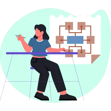 The female is pointing online shopping e-commerce  Illustration