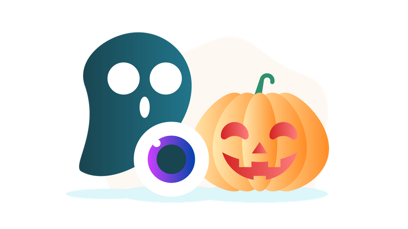 The Ghost, the Eyeball and the Pumpkin  Illustration