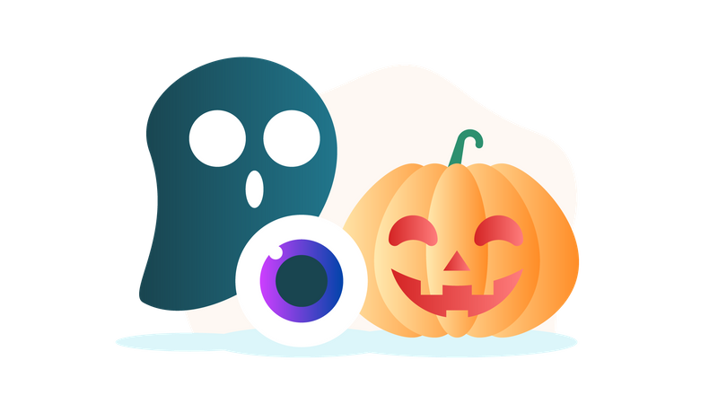 The Ghost, the Eyeball and the Pumpkin  Illustration
