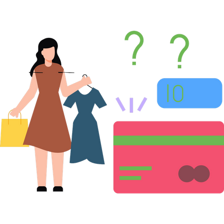The girl has clothes or shopping bags  Illustration