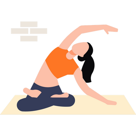 The girl is doing yoga  Illustration