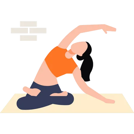 The girl is doing yoga  Illustration