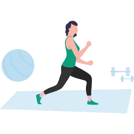The girl is exercising Illustration