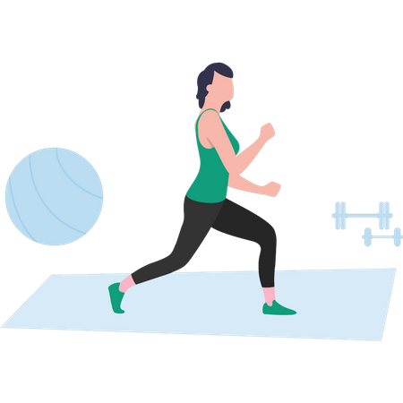 The girl is exercising  Illustration