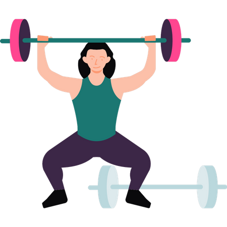 The girl is lifting weights  Illustration