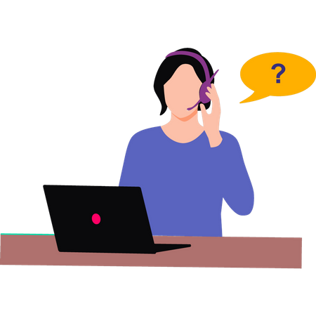 The girl is on call  Illustration