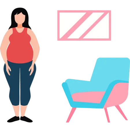 The Girl Is Overweight Illustration