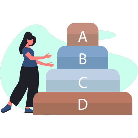 The girl is pointing reputation  Illustration