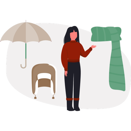 The girl is protection winter cloth  Illustration