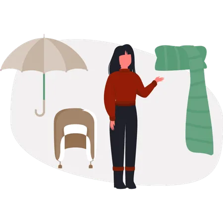 The girl is protection winter cloth  Illustration