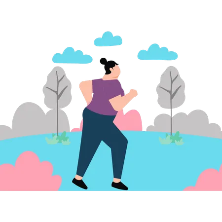 The girl is running for exercise  Illustration