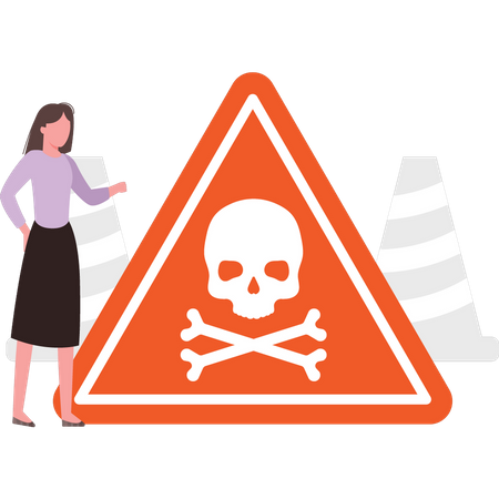 The girl is showing a warning sign  Illustration