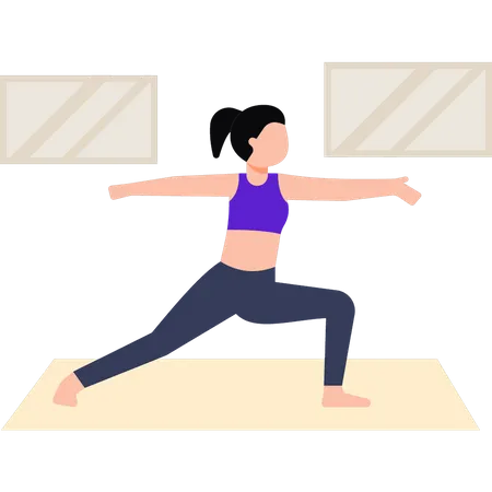 The Girl Is Stretching Her Body Illustration