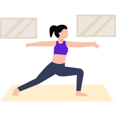 The girl is stretching her body  Illustration