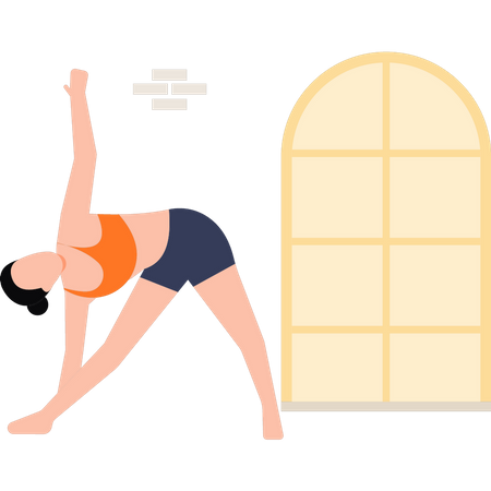 The girl is stretching her body  Illustration