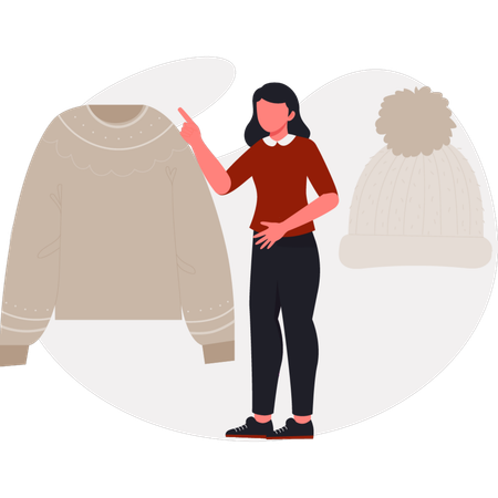 The girl is telling about varsity jacket  Illustration
