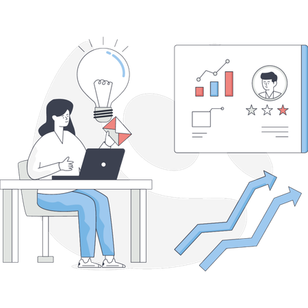 The girl making creative idea  Illustration
