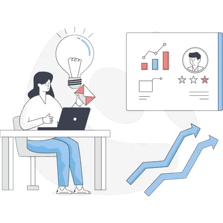 The girl making creative idea  Illustration