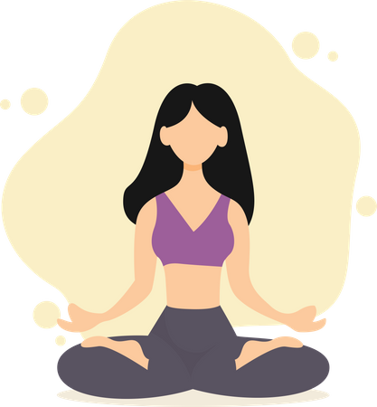 The girl practices yoga in the lotus position Illustration