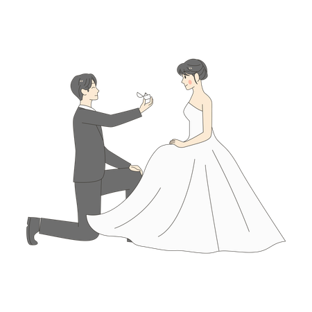 The Groom is Giving a Ring  Illustration