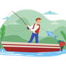 fishing river illustration