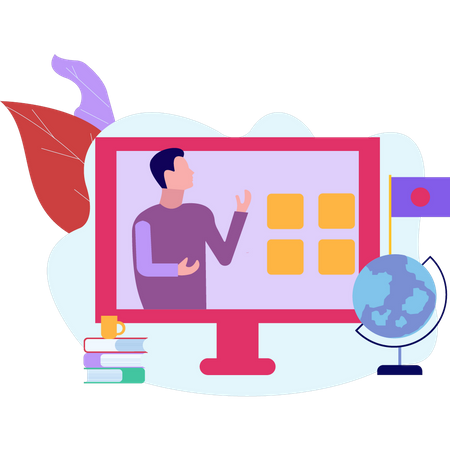 The guy is online  Illustration