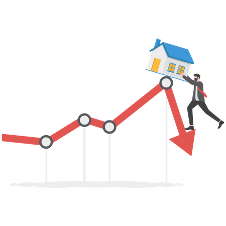 The housing market is falling  Illustration