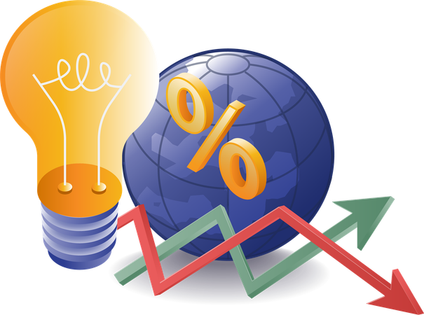 The idea of ​​developing a world business isometric  Illustration