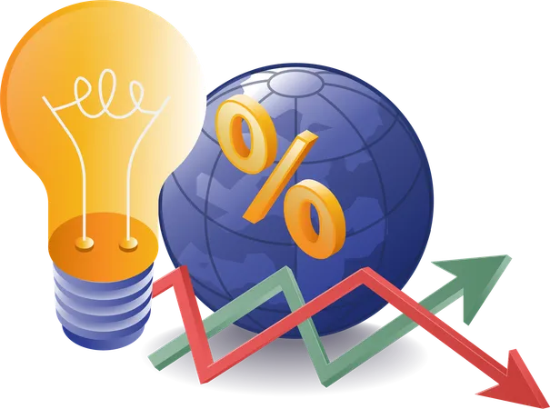 The idea of ​​developing a world business isometric  Illustration