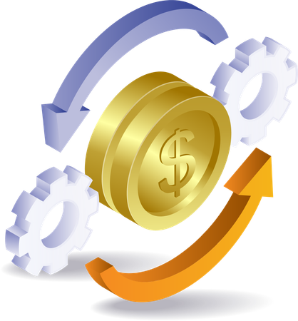 The inflation cycle of the value of money  Illustration