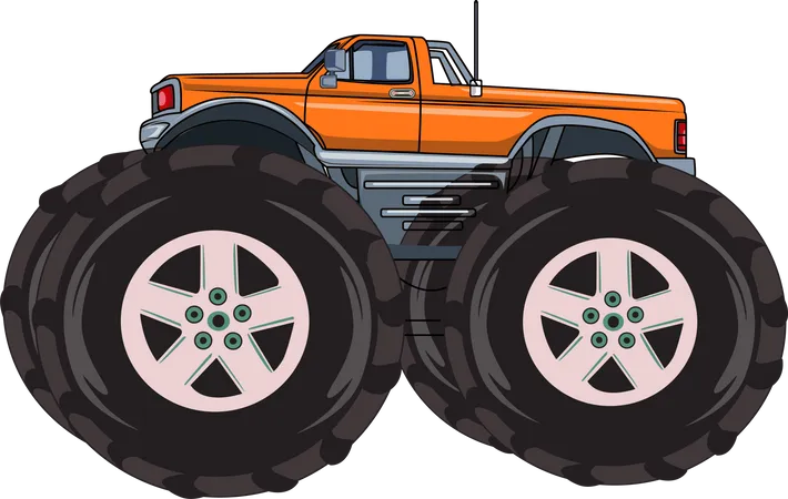 The Large Monster Truck Vector Illustration Illustration