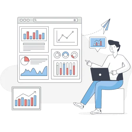 The man is analysis website  Illustration