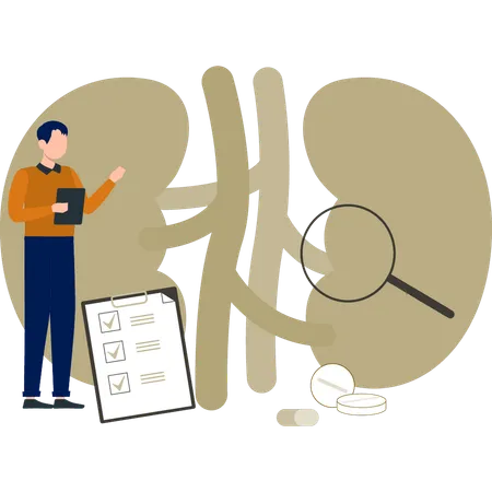 The man is checking medical report  Illustration