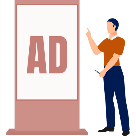 The man is doing bill board marketing  Illustration