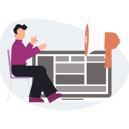 The man is doing marketing  Illustration