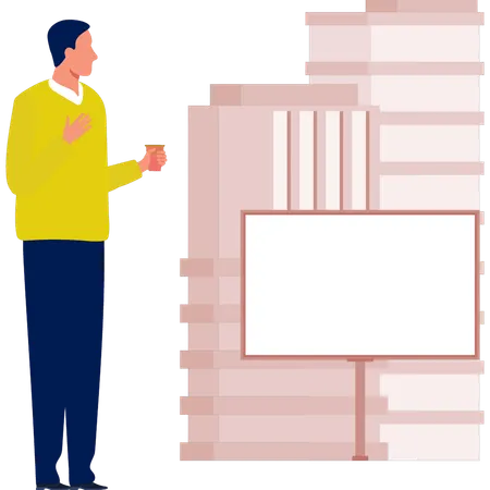 The man is looking business marketing  Illustration