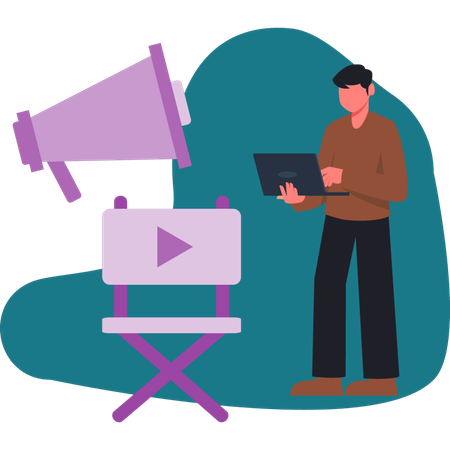 The man is marketing theater  Illustration