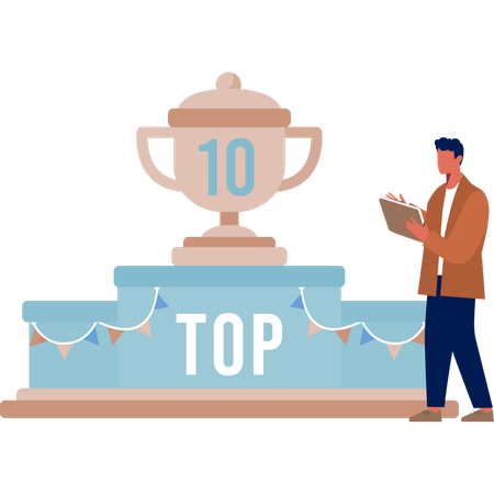 The man is note done top 10 successful person  Illustration