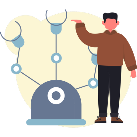 The man is presenting AI technology  Illustration
