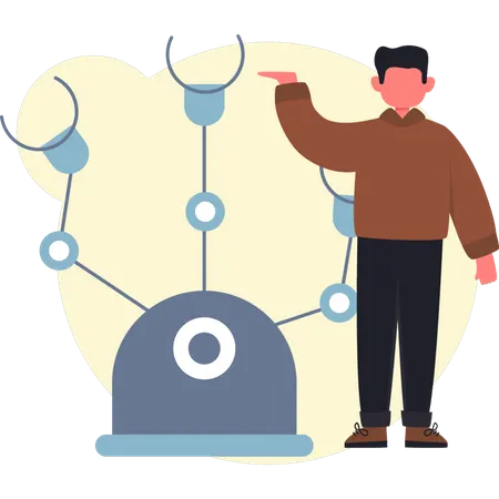 The man is presenting AI technology  Illustration