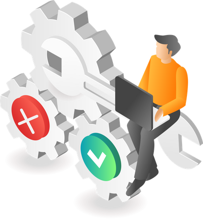 The man is setting repair  Illustration