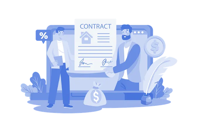 The Man Made The Rental Agreement Online  Illustration