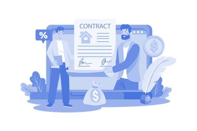 The Man Made The Rental Agreement Online  Illustration