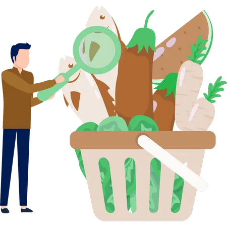 The man searching vegetable  Illustration