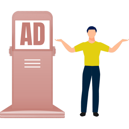 The marketing employee working on publishing  advertisement  Illustration