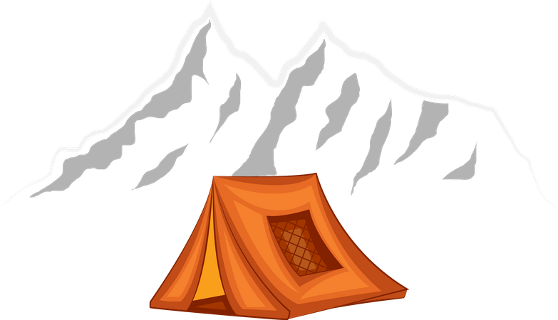 The Mountain Camping  Illustration