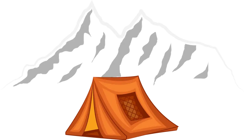 The Mountain Camping  Illustration