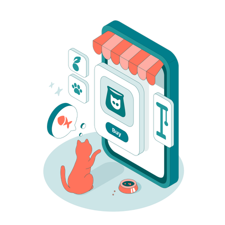 The pet store mobile app  Illustration